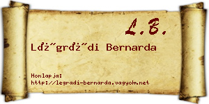 Légrádi Bernarda névjegykártya